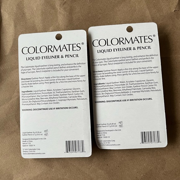 2 New Colormates Liquid Eyeliner & Pencil, with sharpener 7133 Black - Picture 2 of 2